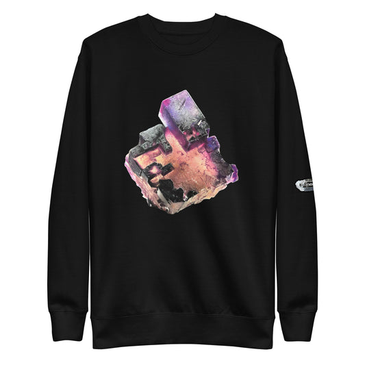 Illinois Fluorite Cube Drawing - Unisex Premium Sweatshirt