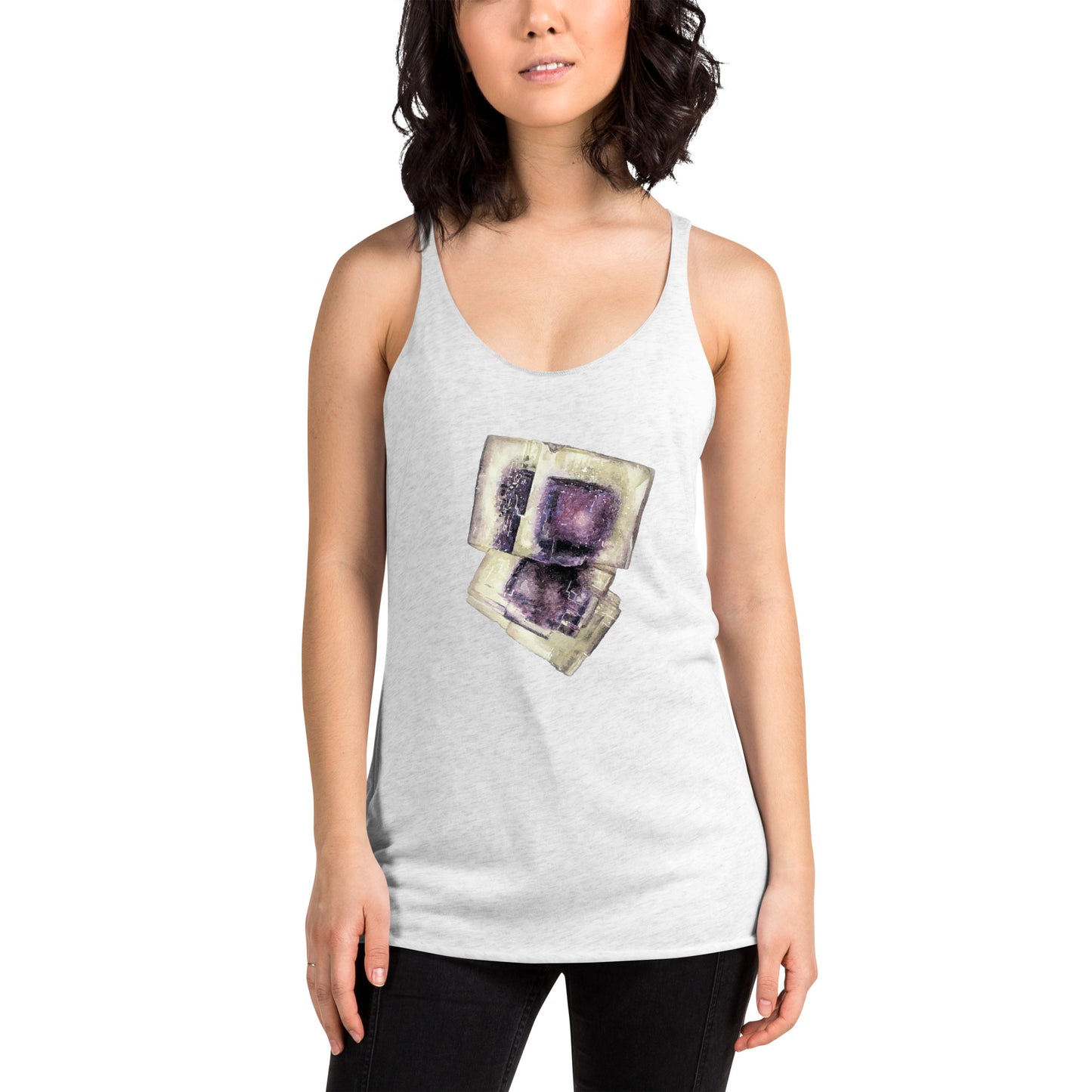 Ohio Fluorite Watercolor Women's Racerback Tank