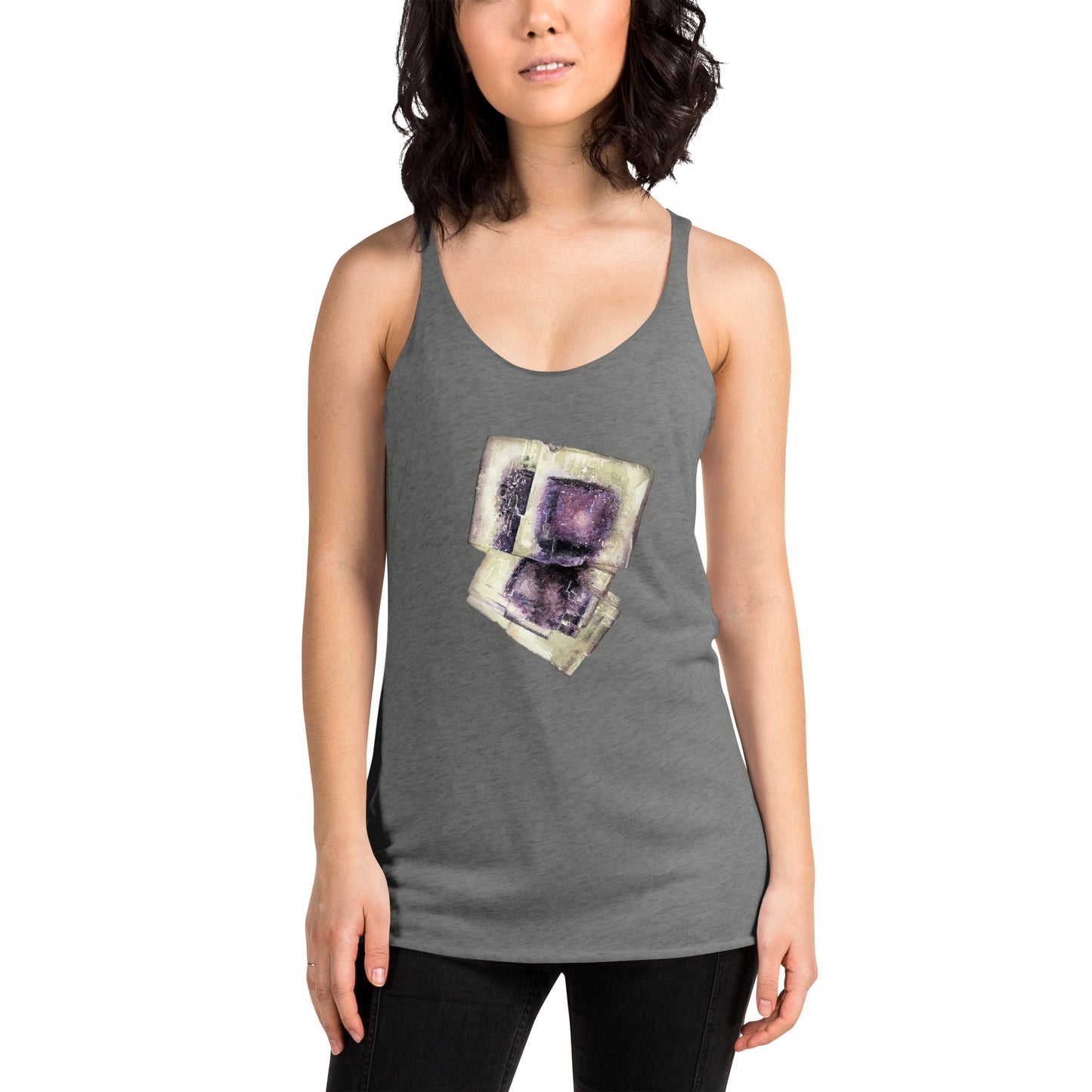 Ohio Fluorite Watercolor Women's Racerback Tank