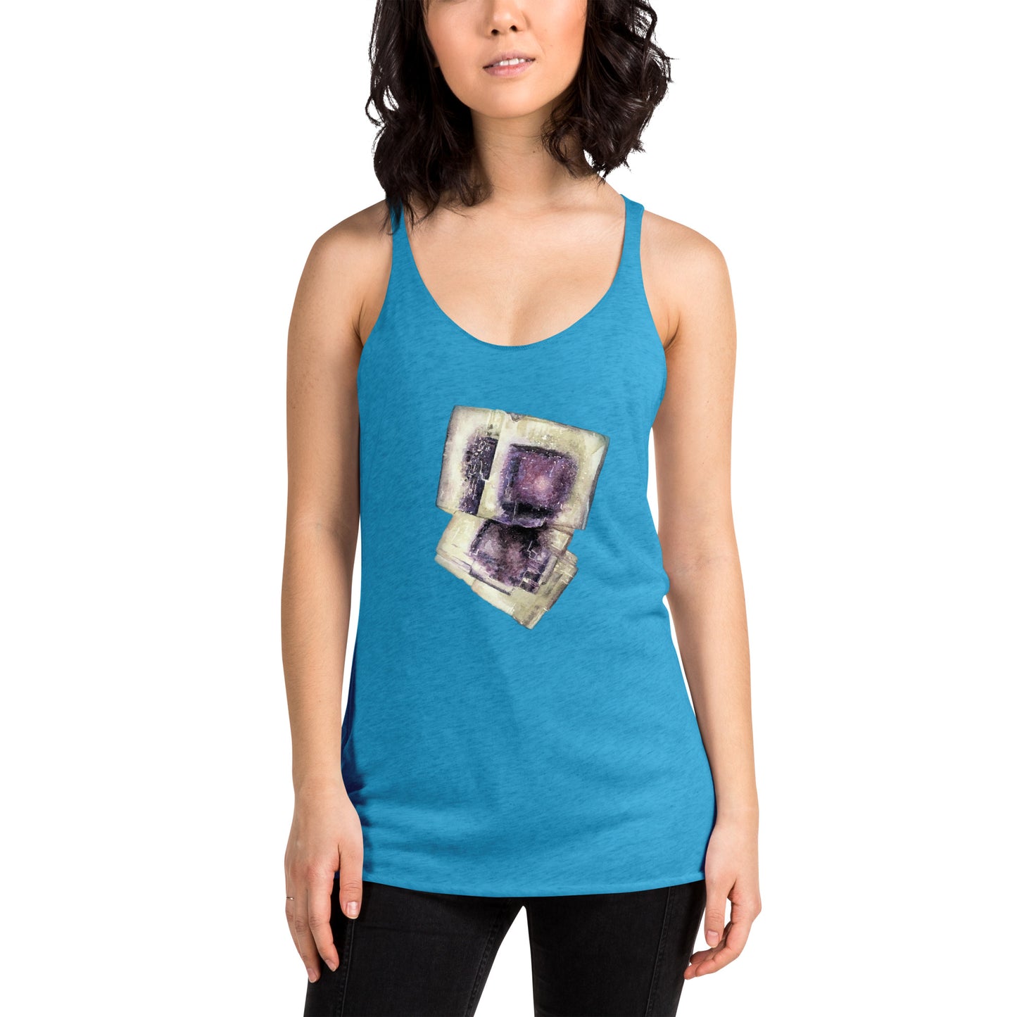 Ohio Fluorite Watercolor Women's Racerback Tank