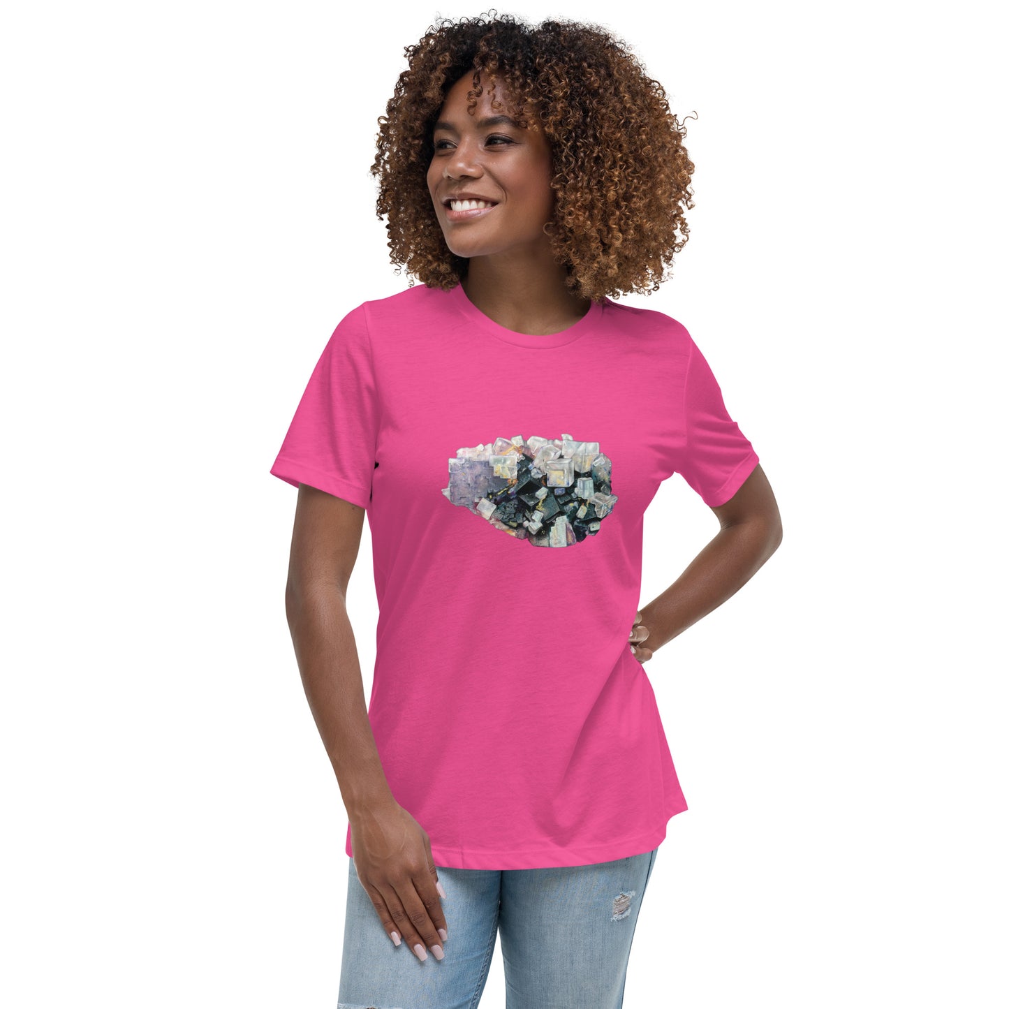 Fluorite Cluster Drawing - Women's Relaxed T-Shirt