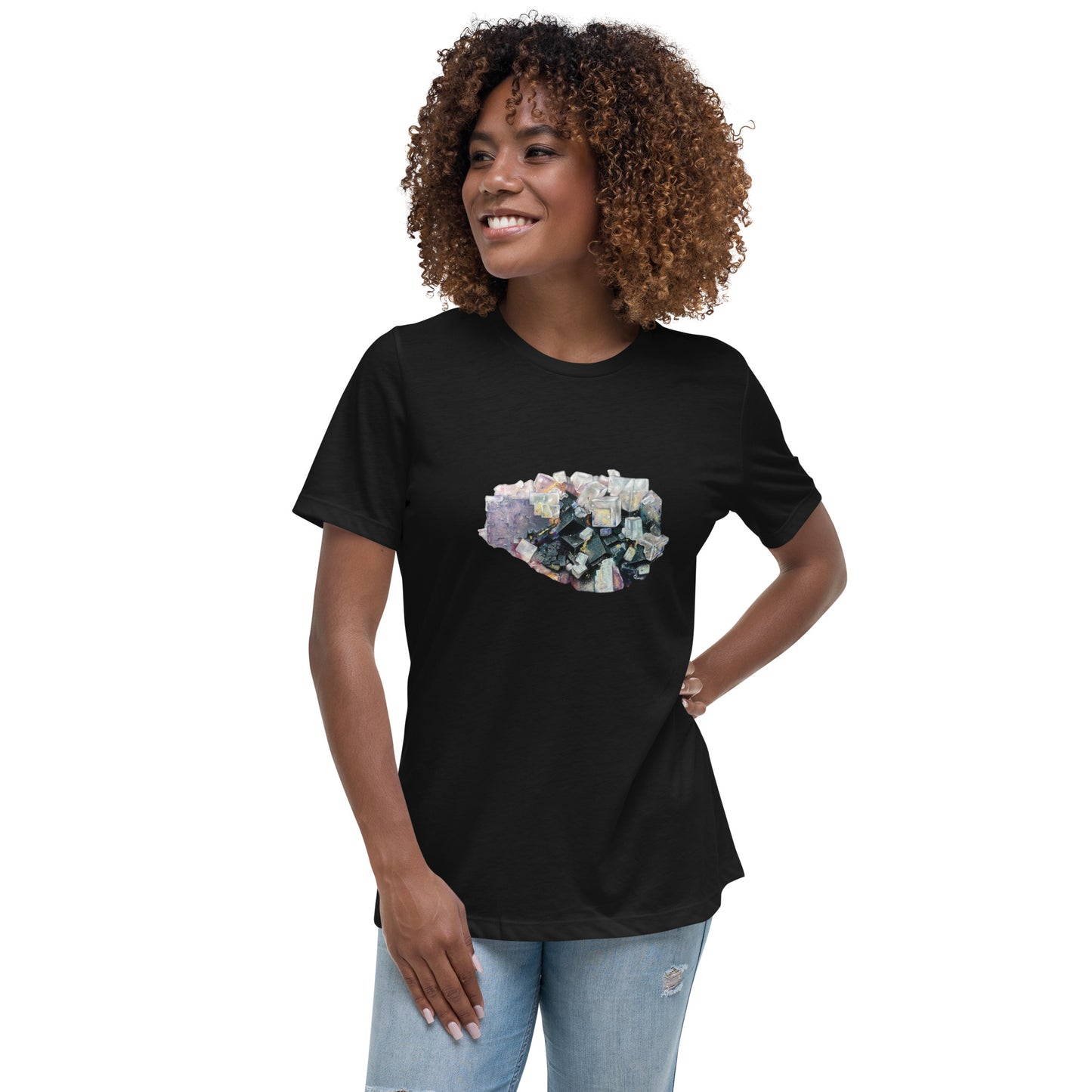 Fluorite Cluster Drawing - Women's Relaxed T-Shirt