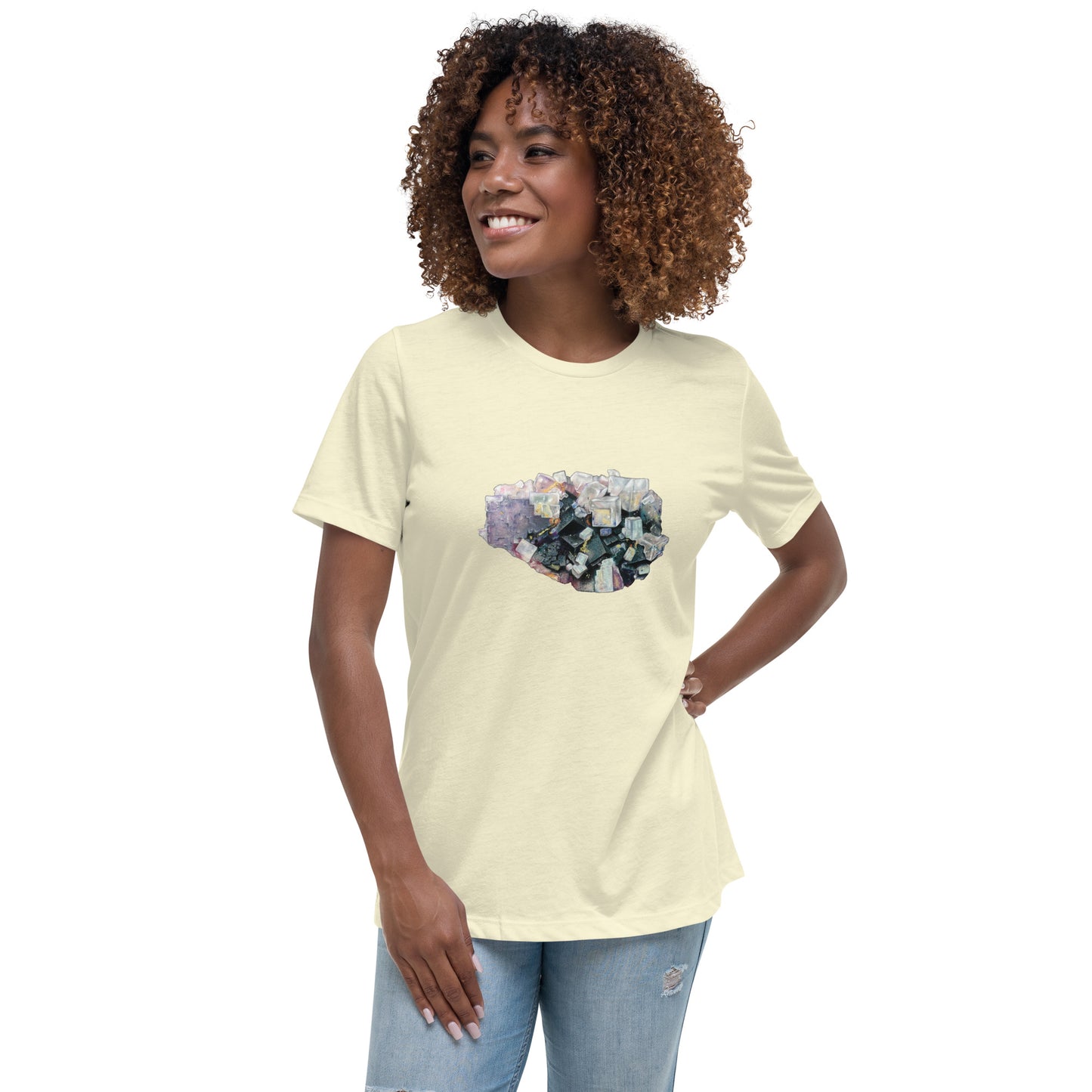 Fluorite Cluster Drawing - Women's Relaxed T-Shirt