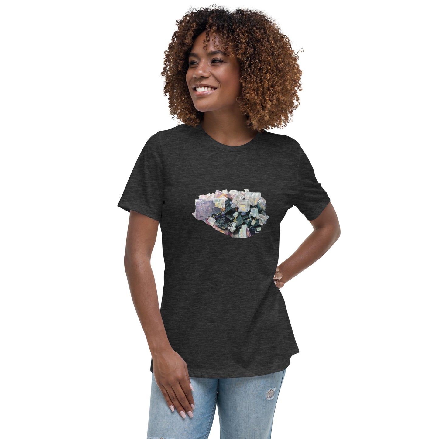 Fluorite Cluster Drawing - Women's Relaxed T-Shirt