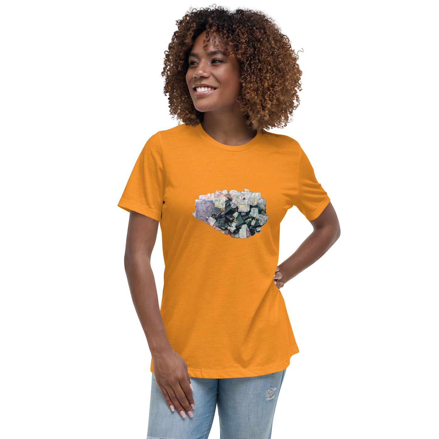 Fluorite Cluster Drawing - Women's Relaxed T-Shirt