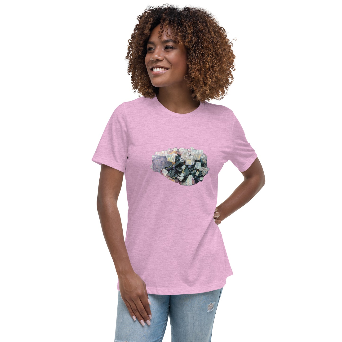 Fluorite Cluster Drawing - Women's Relaxed T-Shirt