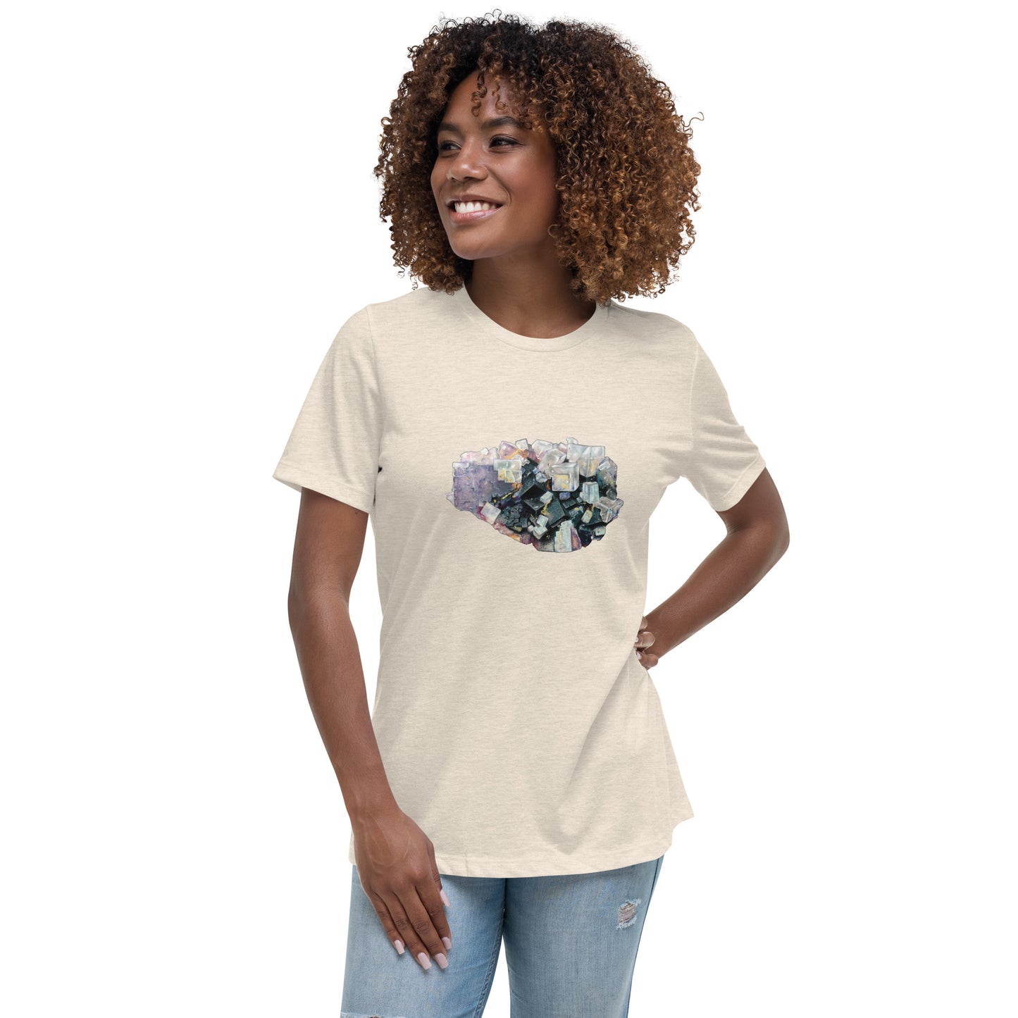 Fluorite Cluster Drawing - Women's Relaxed T-Shirt