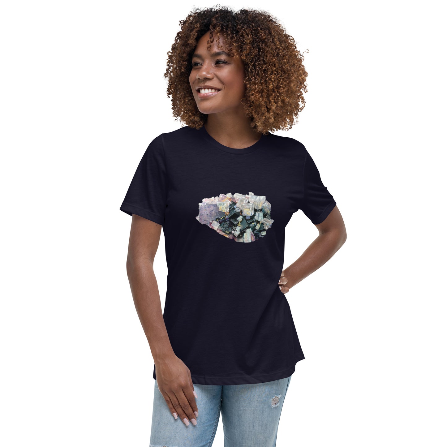 Fluorite Cluster Drawing - Women's Relaxed T-Shirt