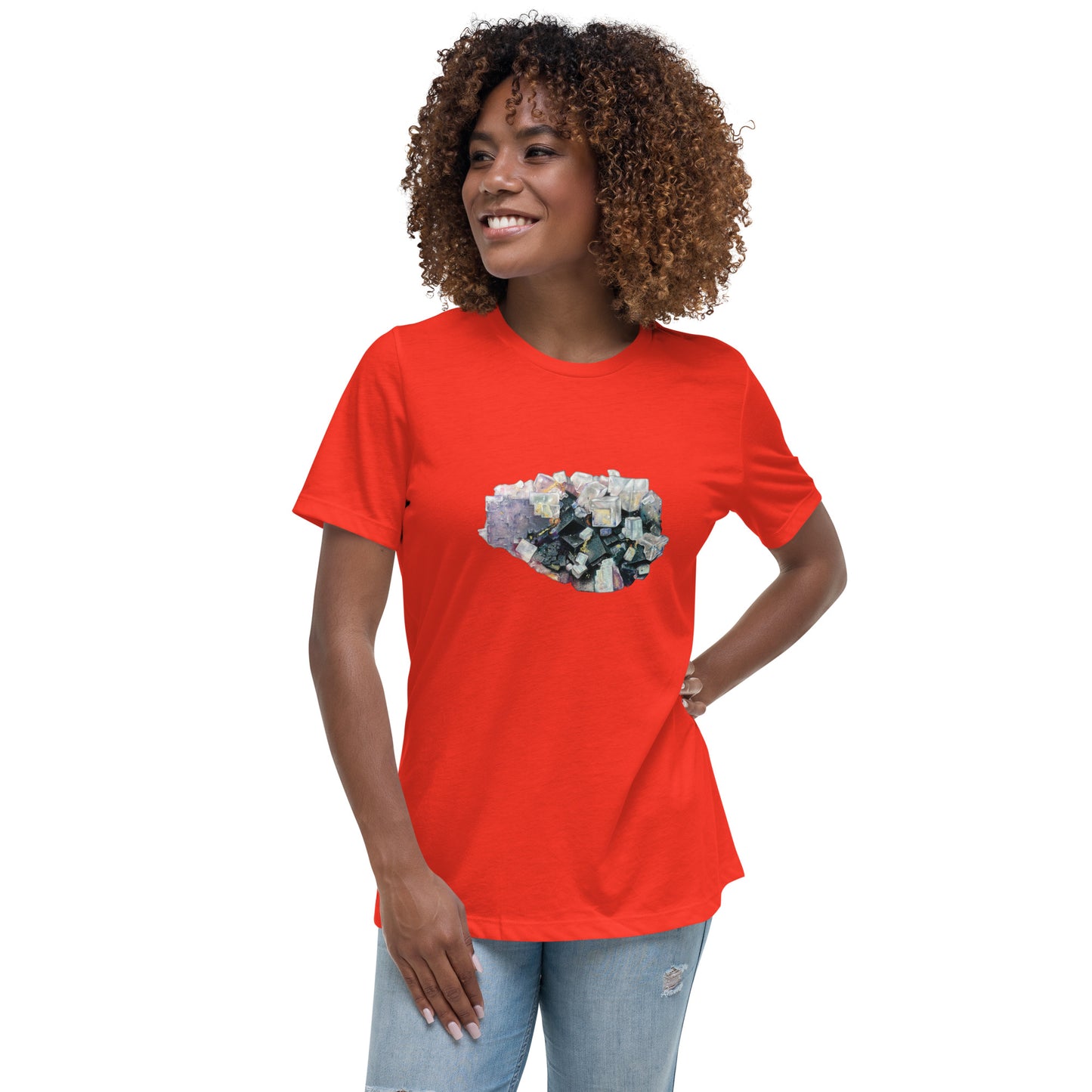 Fluorite Cluster Drawing - Women's Relaxed T-Shirt