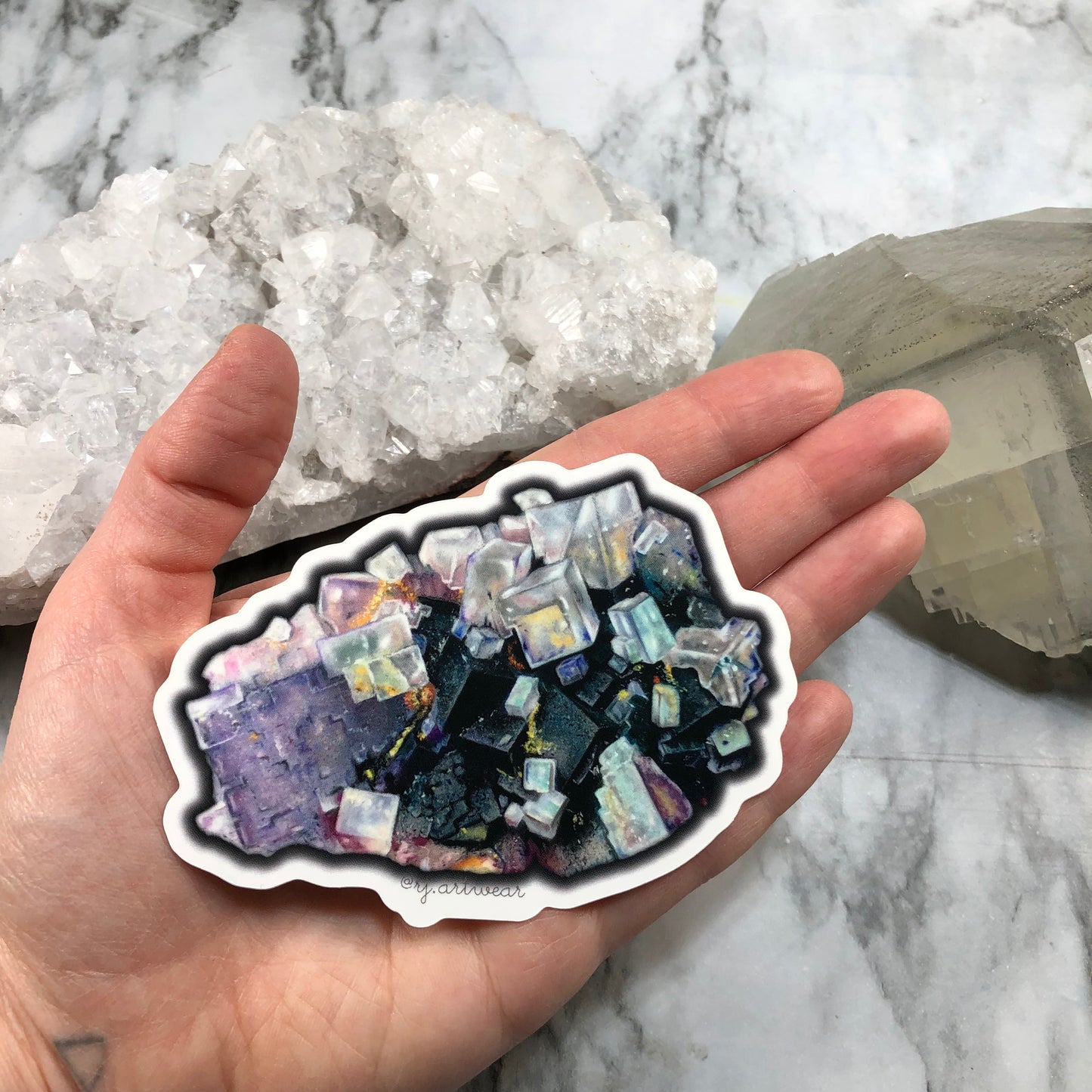 Illinois Fluorite Cluster Sticker or Magnet - Large