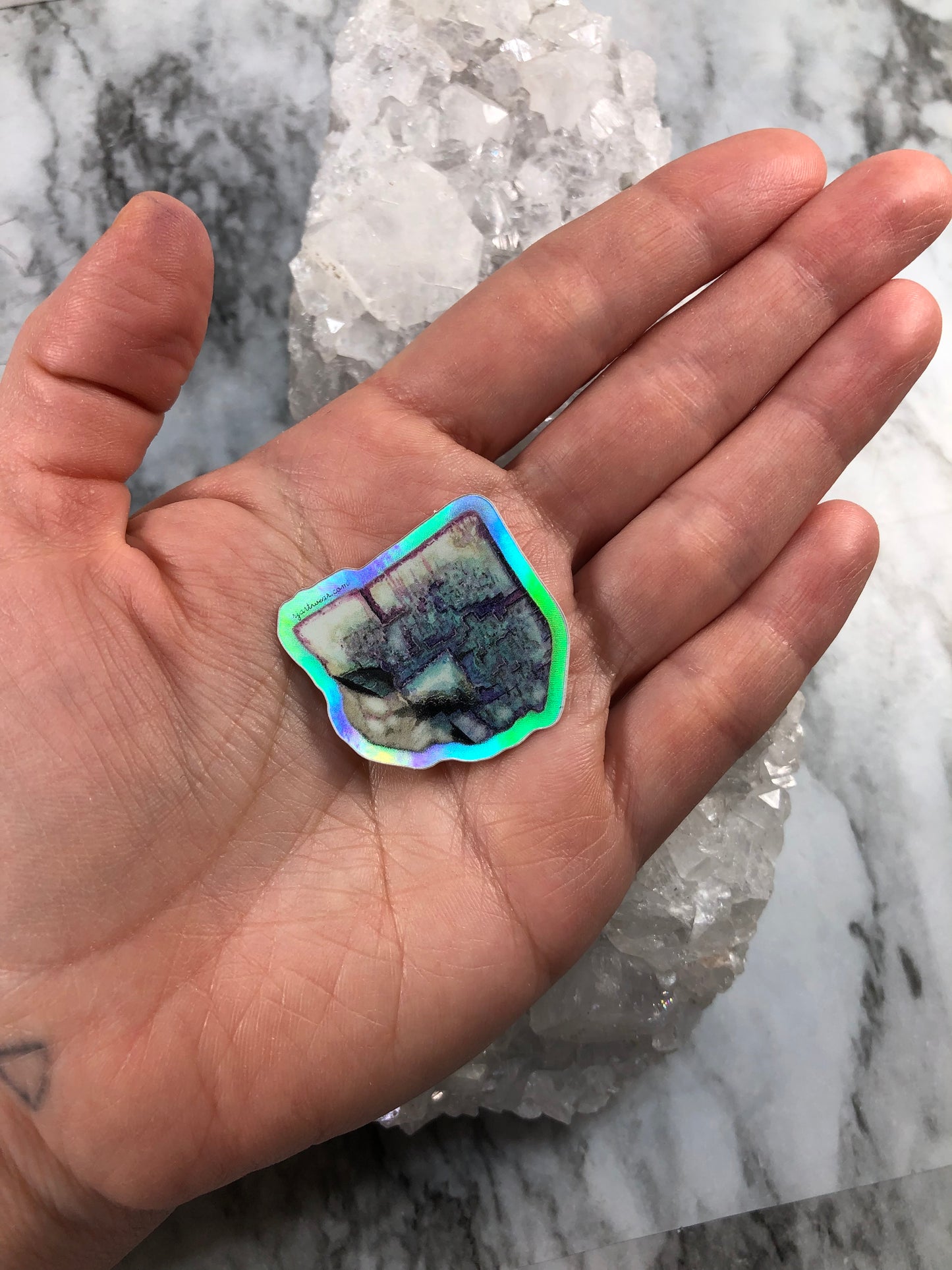 Mini UV lit Clay Center Ohio Watercolor Fluorite Sticker