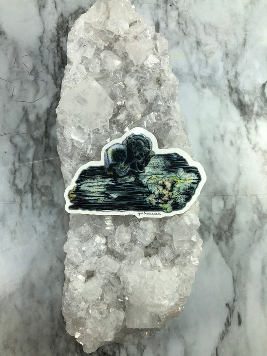 Erongo Schorl with Fluorite Sticker