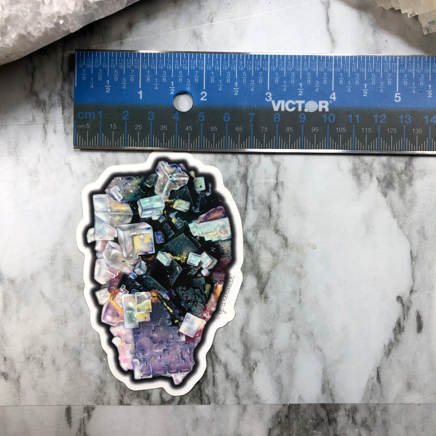 Illinois Fluorite Cluster Sticker or Magnet - Large