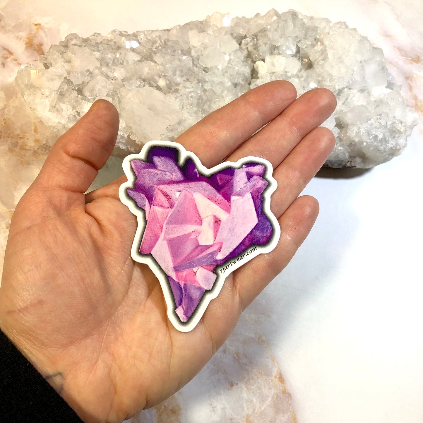 Fluorescent Calcite Heart Sticker