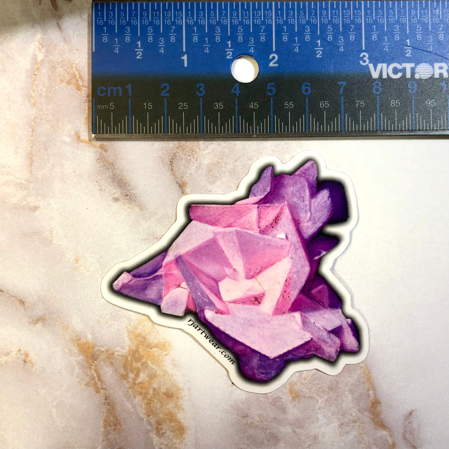 Fluorescent Calcite Heart Sticker