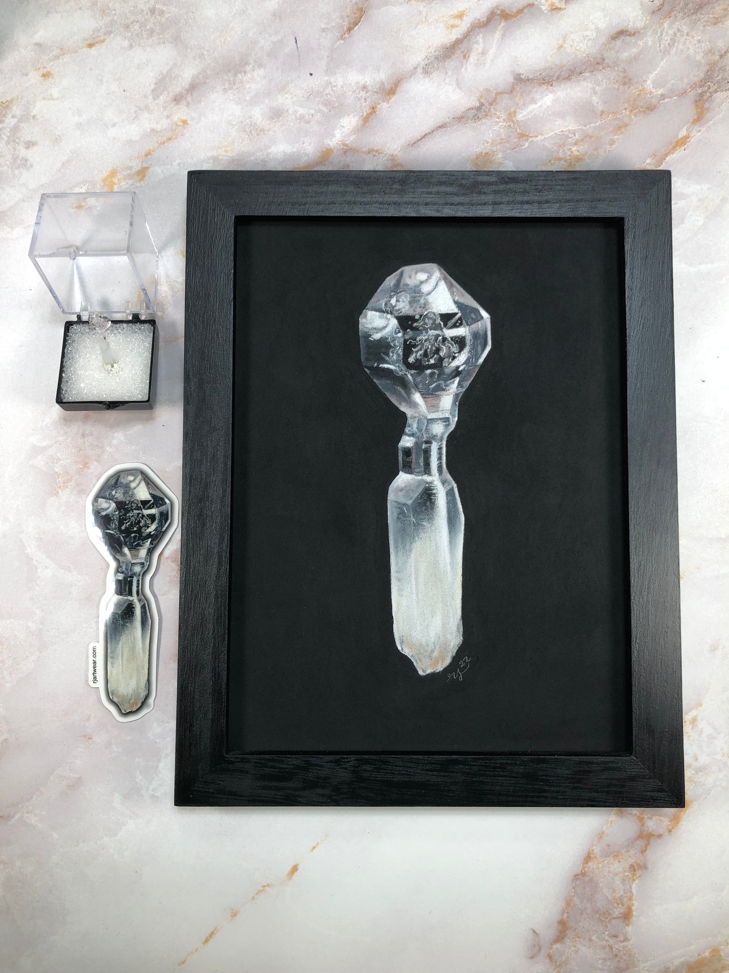 Glassy Mexican Scepter with Pastel Pencil Portrait Set!