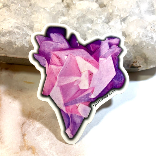 Fluorescent Calcite Heart Sticker