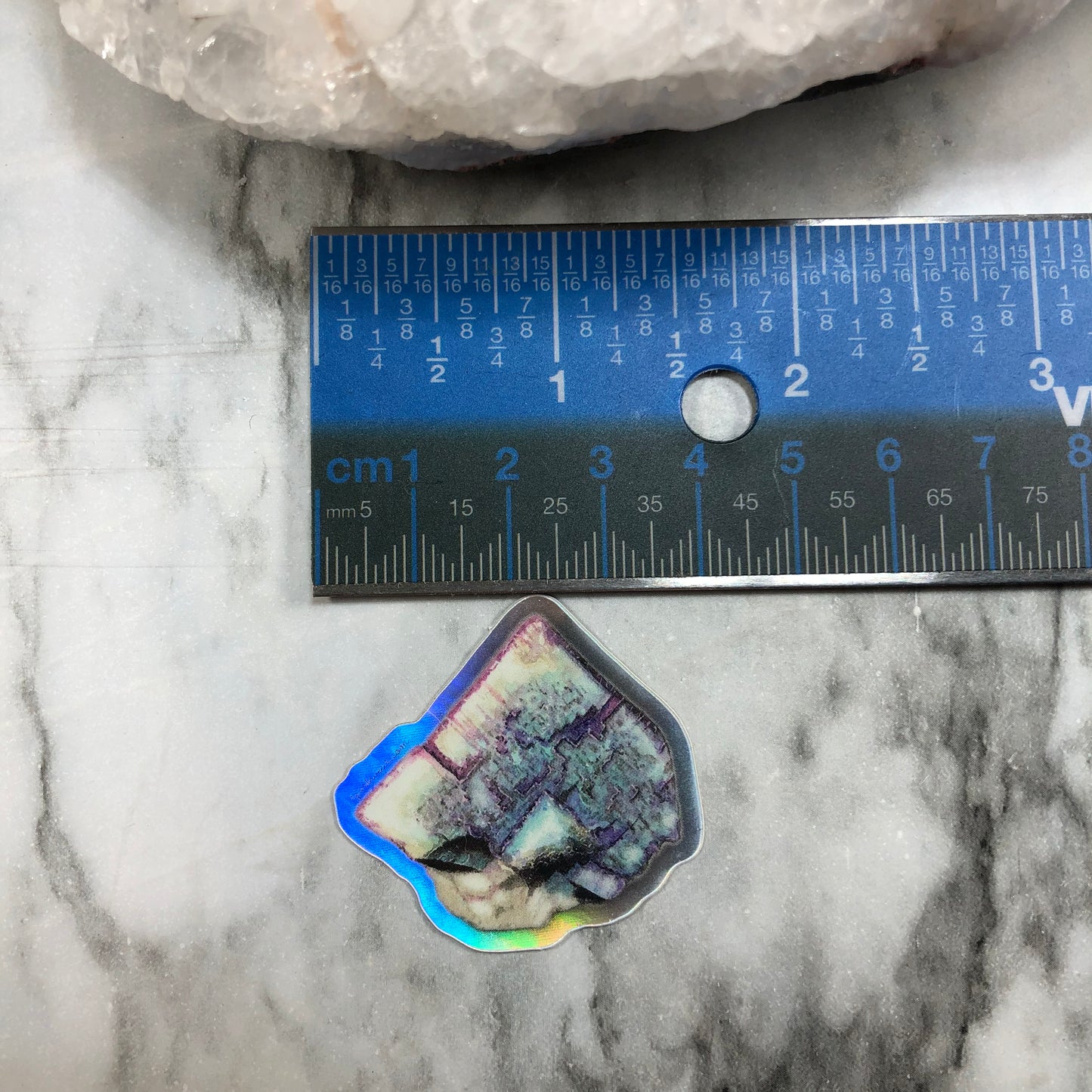 Mini UV lit Clay Center Ohio Watercolor Fluorite Sticker