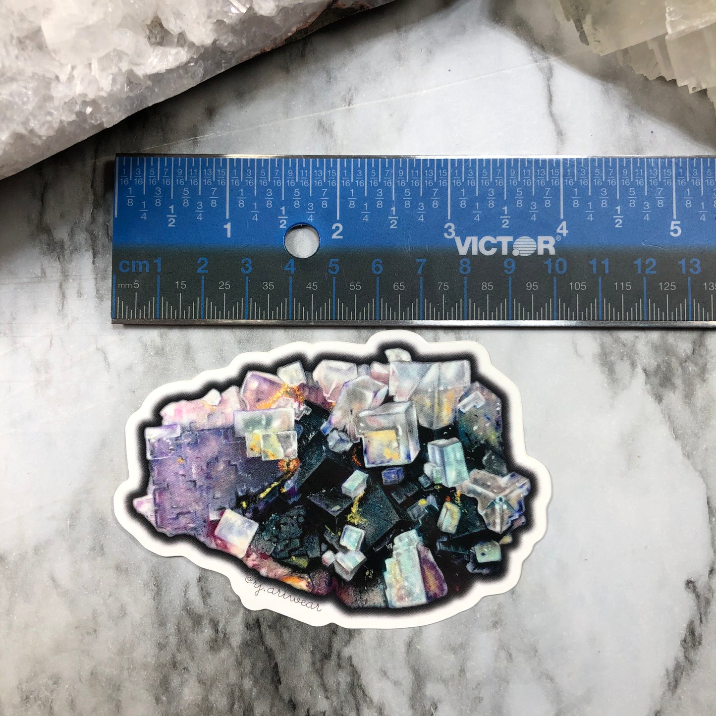 Illinois Fluorite Cluster Sticker or Magnet - Large