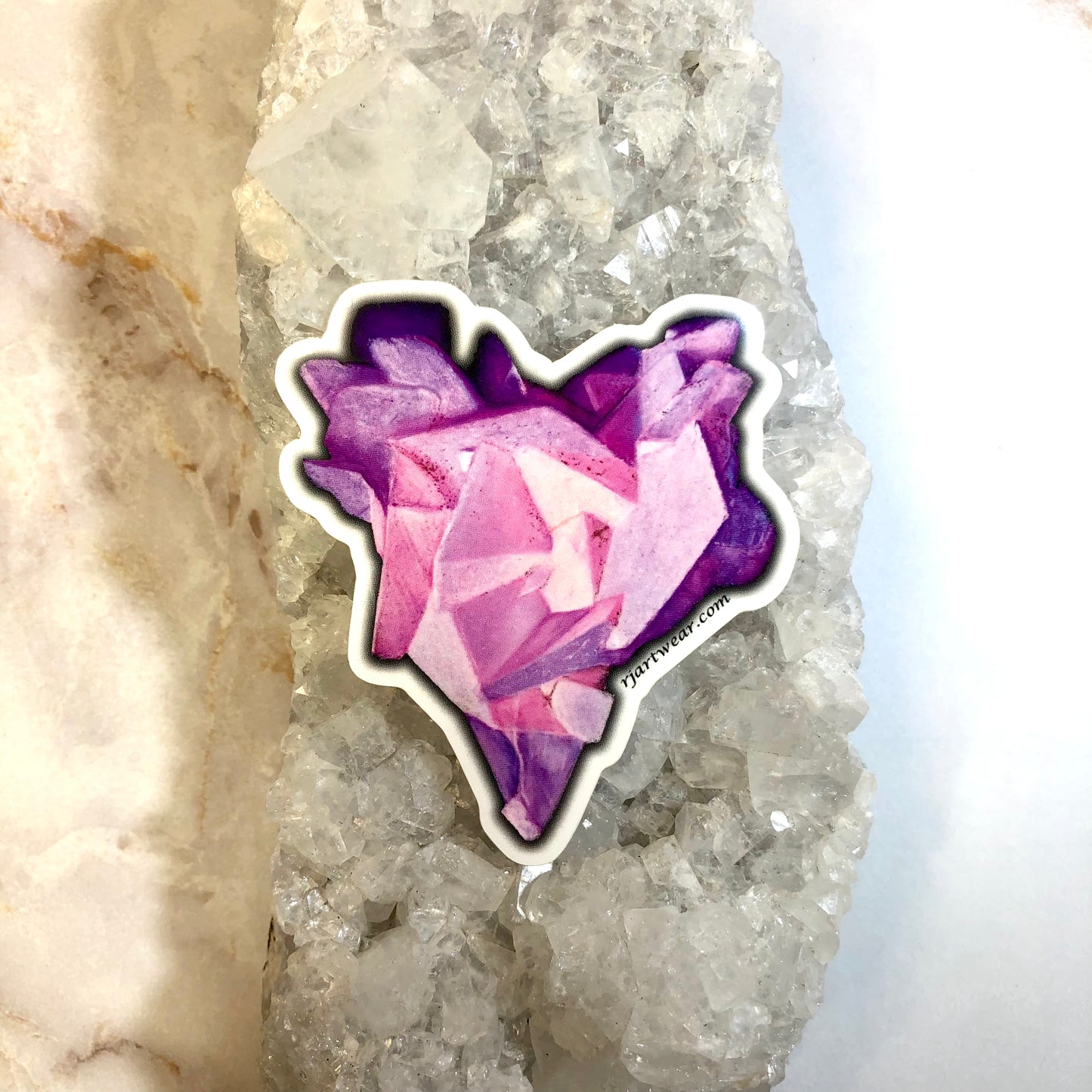 Fluorescent Calcite Heart Sticker