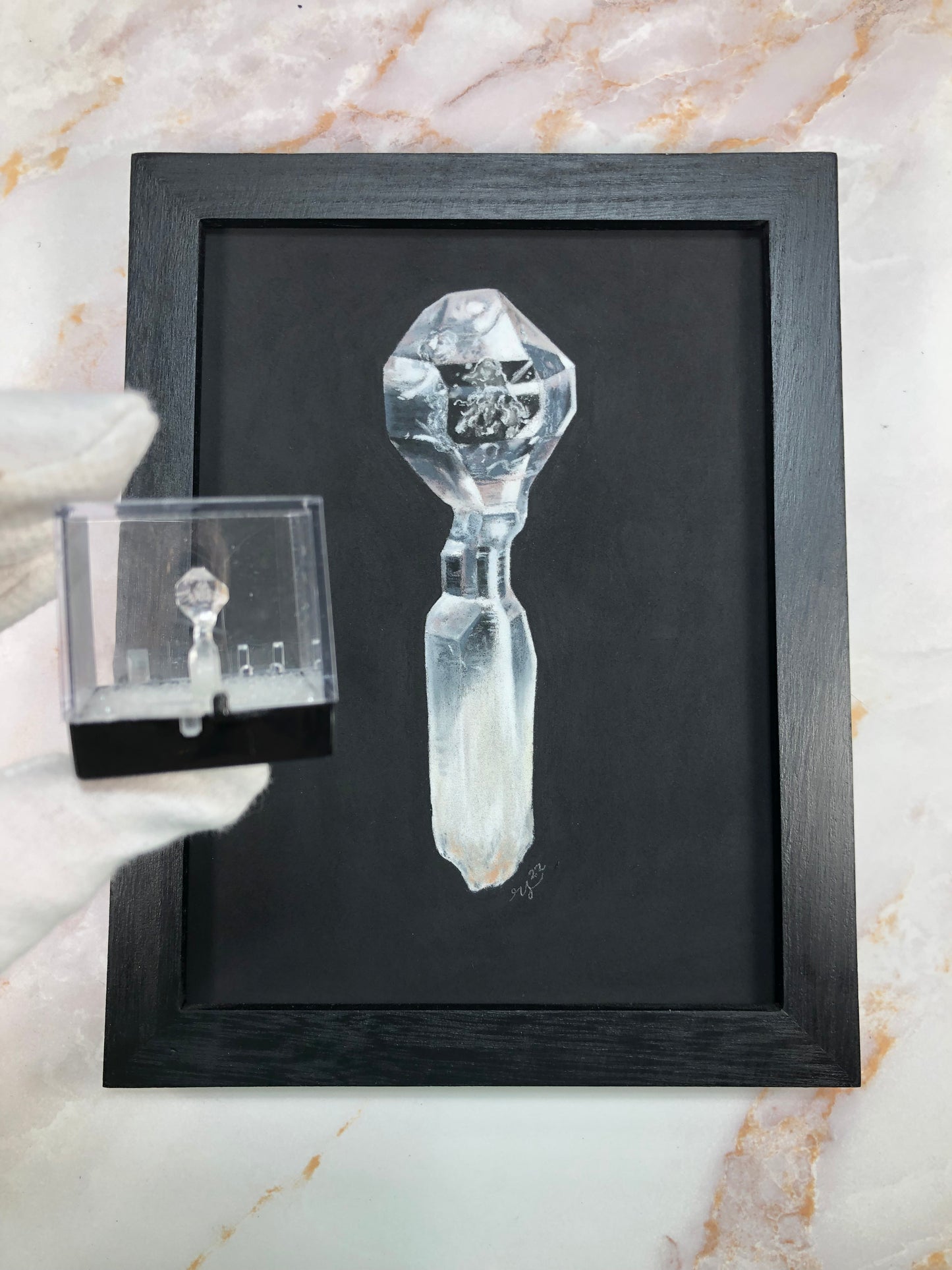 Glassy Mexican Scepter with Pastel Pencil Portrait Set!